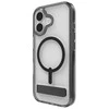 ZAGG Santa Cruz Snap KS MagSafe dėklas su stovu, skirtas iPhone 17 – skaidrus ir juodas