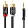 deleyCON 5 m 3,5 mm - 2 x RCA m/m, 3,5 mm, kištukas, 2 x RCA, kištukas, 5 m, juodas