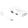 DELOCK Adapteris mini Displayport 1.1 male > VGA / HDMI / DVI moteriškas Pasyvus baltas