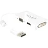 Delock Adapteris Displayport 1.1 vyriškas > VGA / HDMI / DVI moteriškas Pasyvus baltas