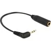 ADAPTERIS MICROJACK 2.5MM(M) 3PIN->MINIJACK 3.5MM(F) 3PIN ant kabelio 17.5CM Juodas DELOCK