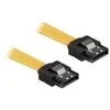 KABELIS SATA DATA III (6GB/S) F/F 10CM Z ZATRZASKAMI METALOWYMI Geltonas DELOCK
