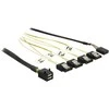 KABELIS SAS MINI HD SFF-8643(M)->4X SATA 7 PIN(F) 0.5M JEDNOWSTĘGOWY DELOCK