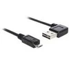 DELOCK kabelis EASY-USB 2.0 tipo A kištukinis kampu į kairę / dešinę > USB 2.0 Type Micro-B vyriškas 0,5 m