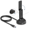 Delock Wi-Fi 6E Dualband WLAN USB Adapteris AX5400 (2 x 2402 + 574 Mbps)