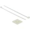 Delock Befestigungssockel 40 x 40 mm mit Kabelbinder L 250 x B 7,2 mm baltas