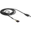 DeLOCK 1.8m USB2.0-A/TTL 6-p, 1.8 m, USB A, Juodas