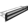 Delock 19? Keystone Patchpanel 48 Port mit Entlastungsschienen 2 HE juodas