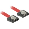 KABELIS SATA DATA III (6GB/S) F/F 100CM Z ZATRZASKAMI METALOWYMI FLEXI Raudonas DELOCK