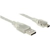 KABELIS USB MINI(M)->USB-A(M) 2.0 1M SKAIDRUS DELOCK