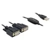 USB adapteris Delock USB - RS- 232 x2 Juodas (61886)