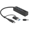 Delock 3 prievadų USB 3.2 Gen 1 Hub + SD ir Micro SD kortelių skaitytuvas