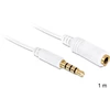 GARSO pratęsimo kabelis MINIJACK 3,5 mm M/F 4 PIN 1M BALTA DELOCK