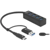Delock 4 prievado USB 3.2 Gen 1 šakotuvas su USB Type-C™ arba USB Type-A jungtimi