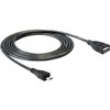 Delock Atrakinimo kabelis USB micro-B kištukas > USB 2.0-A moteriškas OTG 50 cm