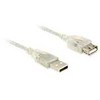 DELOCK ilgintuvas USB 2.0 A tipo kištukas > USB 2.0 A tipo lizdas, 5 m skaidrus