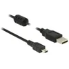 DELOCK USB 2.0 A tipo kištukas > USB 2.0 Mini B kištukas, 5,0 m, juodas