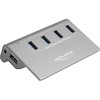 HUB USB Delock Delock USB 3.2 Gen 2 Hub – 4 USB Type A Ports – 10 Gbps – Metal Case – Gray