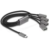 Delock 4 Port USB 2.0 Kabelis-Hub mit USB Type-C™ Anschluss 60 cm