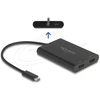 Adapteris USB Delock Type-C™ do 2 x HDMI 4K 60 Hz su grafiką DisplayLink® i USB PD (64309)