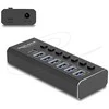 HUB USB Delock DELOCK 7 Port USB Hub mit 4 Ports 10 Gbps und 4 Schnellladeports 5 Gbps mit Schalter und Beleuchtung