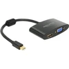 Adapteris AV Delock DisplayPort Mini – HDMI – D-Sub (VGA) juodas (65553)