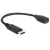 DELOCK Adapterio kabelis USB Type-C 2.0 kištukas > USB 2.0 tipo Micro-B moteriškas 15 cm juodas
