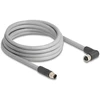 DeLOCK 80544, 3 m, RST, M12, M12, kištukas/lizdas, pilkas