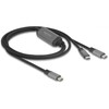 Kabelis USB Delock USB-C - 2x USB-C 1.2 m Juodai-pilka (81271)