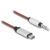 Kabelis USB Delock USB-C - mini Jack 3.5 mm 1.2 m Oranžinė (81288)
