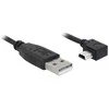 KABELIS USB MINI(M) KAMPINIS PRAWO->USB-A(M) 2.0 3M JUODA DELOCK