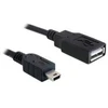 Kabelis USB Delock USB 2.0 A/F - mini USB A/M 0.5 m 82905