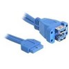 Delock USB jungtis - USB jungtis, 0.45 m, mėlyna (82942)