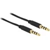 KABELIS MINIJACK 4 PIN M/M 1M 5M JUODA DELOCK