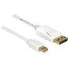 Delock Adapterkabel mini-DisplayPort 1.2 (Stecker) > DisplayPort (Stecker) 4K (baltas, 7 Meter)