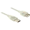 DELOCK ilgintuvas USB 2.0 tipo A kištukinis > USB 2.0 Type-A moteriškas 2 m skaidrus