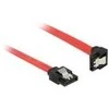 KABELIS SATA DATA III (6GB/S) F/F 30CM Z ZATRZASKAMI METALOWYMI Raudonas DELOCK