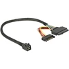 DeLOCK 84823, 0.3 m, SFF-8643, SFF-8639 + SATA 15-pin, Juodas, Polybag