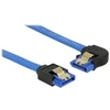 DELOCK Cable SATA 6 Gb/s lizdas tiesus > SATA lizdas kairysis kampinis 30cm mėlynas su auksiniais spaustukais