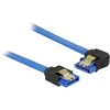 DELOCK Cable SATA 6 Gb/s lizdas tiesus > SATA lizdas kairysis kampinis 50cm mėlynas su auksiniais spaustukais