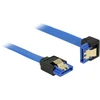DELOCK Cable SATA 6 Gb/s lizdas tiesus > SATA lizdas žemyn kampuotas 30cm mėlynas su auksiniais spaustukais