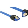 DELOCK Cable SATA 6 Gb/s lizdas tiesus > SATA lizdas žemyn kampu 50cm mėlynas su auksiniais spaustukais