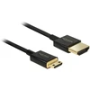 DeLOCK 85118, 0.25 m, HDMI Type A (Standard), HDMI Type C (Mini), 3840 x 2160 pikselių, 3D, Juodas