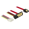 Delock Kabelis SATA 6 Gb/s 7 Pin Buchse + Molex Power 4 Pin Stecker > SATA 22 Pin