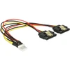 Delock Kabelis Power Floppy Stecker > 2 x SATA 15 Pin Buchse Metall 20 cm Delock