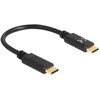 Kabelis USB Delock USB-C - USB-C 0.15 m Juodas (85356)