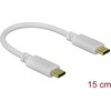 Kabelis USB Delock USB-C - USB-C 0.15 m Baltas (85357)
