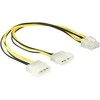 Delock Molex x2 – ATX / EPS 8 kontaktų, 0,3 m, Geltona (85453)