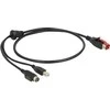 Delock PoweredUSB Kabelis Stecker 24 V > USB Typ-B Stecker + Hosiden Mini-DIN 3