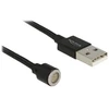 KABELIS USB MAGNETYCZNY (BEZ KOŃCÓWKI) 2.0 1.1M JUODA DELOCK